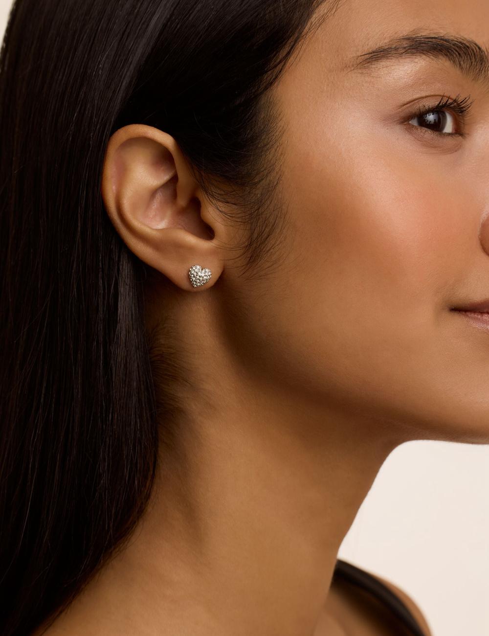 Aretes Ted Baker ADORAA - Crystal Heart Stud Mujer Plateadas | RDTW-32649