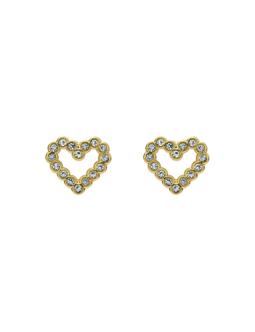 Aretes Ted Baker AMORINA -Crystal Open Heart Stud Mujer Doradas | HEPD-02158