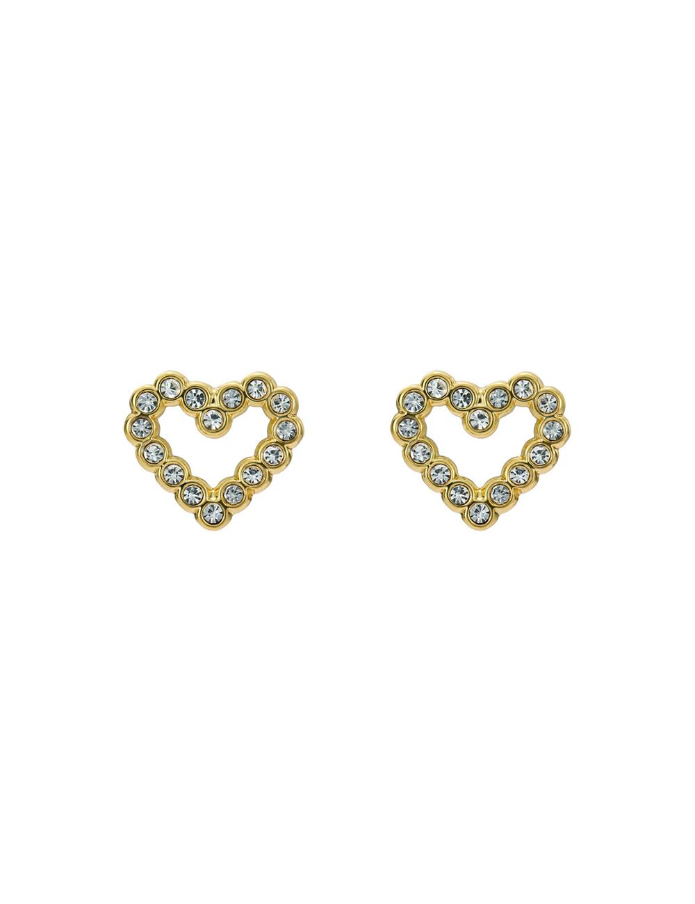 Aretes Ted Baker AMORINA -Crystal Open Heart Stud Mujer Doradas | HEPD-02158