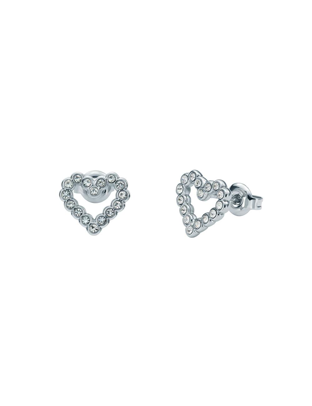 Aretes Ted Baker AMORINA - Crystal Open Heart Stud Mujer Plateadas | XCRK-96032