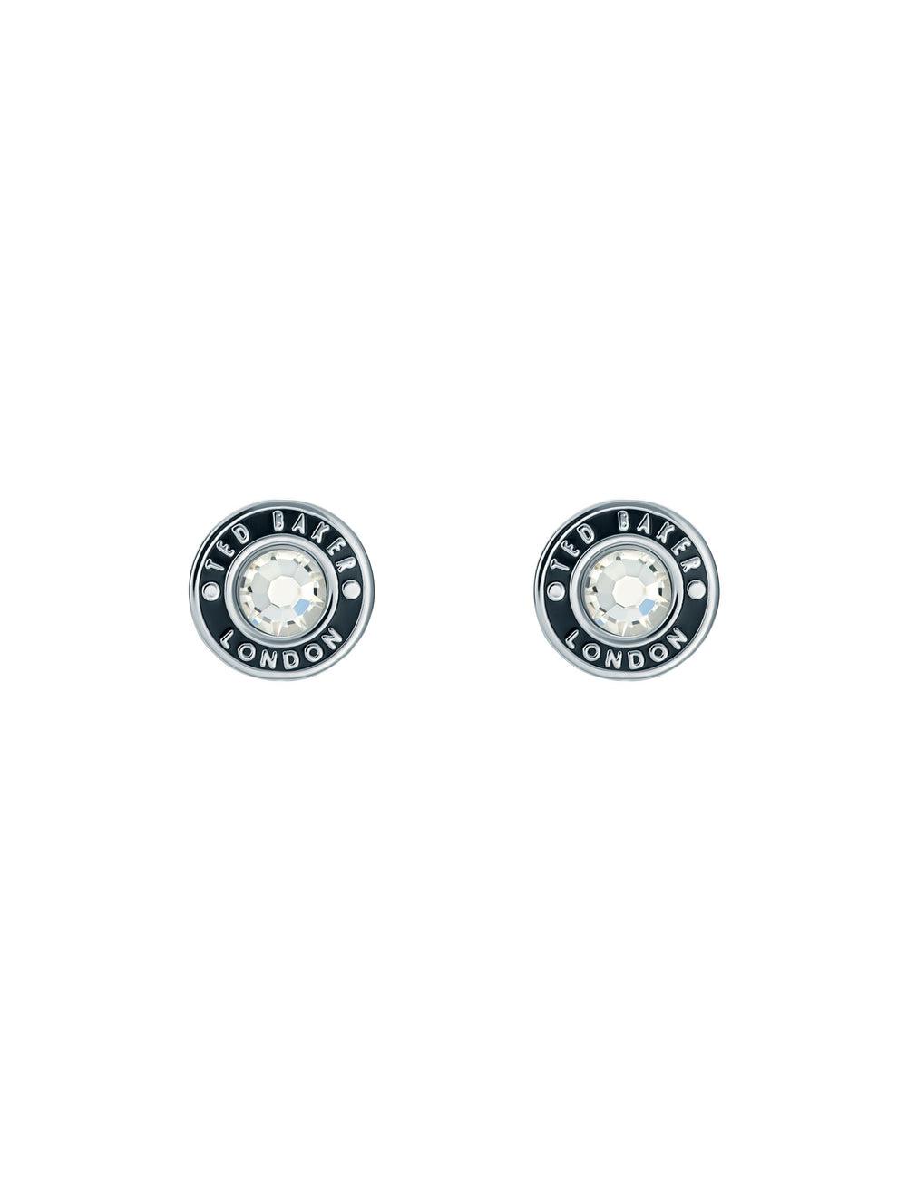 Aretes Ted Baker CHERELLE - Branded Crystal Button Stud Mujer Plateadas | ZVEH-67589