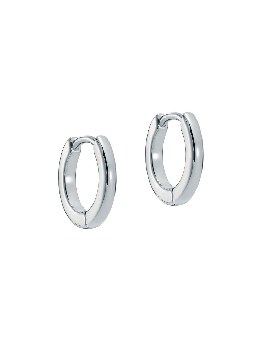 Aretes Ted Baker CRISLIE - Engraved Logo Small Hoop Mujer Plateadas | ZXOM-87130