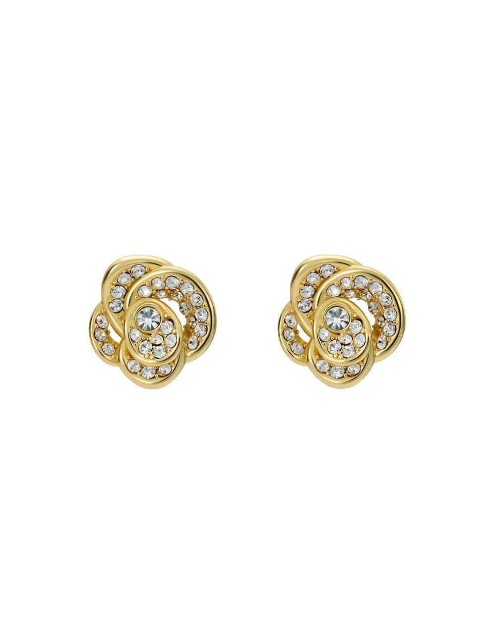 Aretes Ted Baker FLORINE - Crystal Flower Stud Mujer Doradas | AUKE-92357