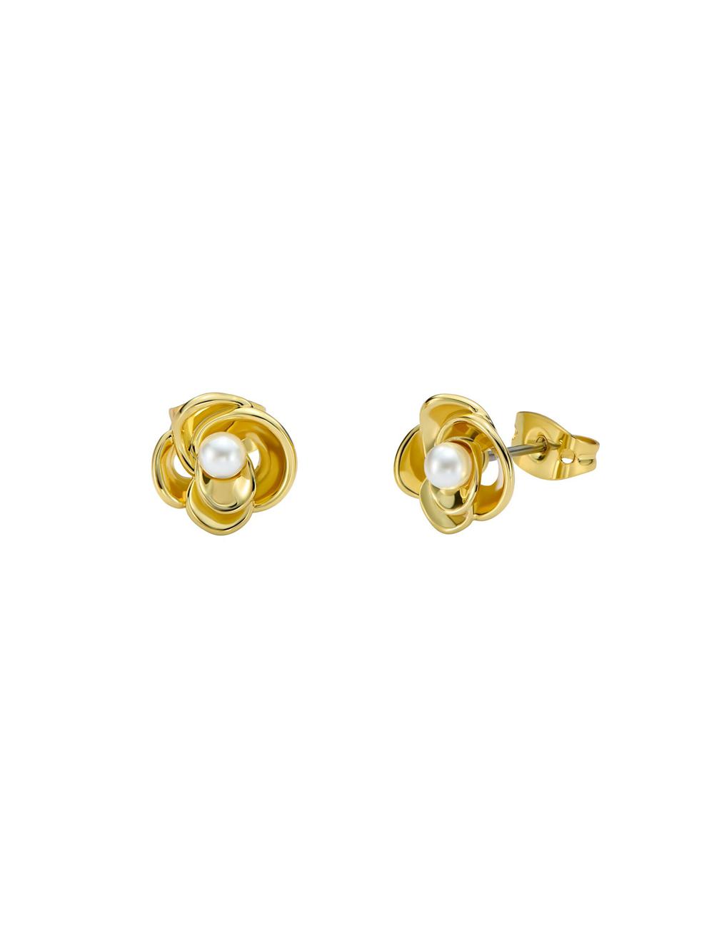 Aretes Ted Baker FLO - Pearl Flower Stud Mujer Doradas | WZOH-40516