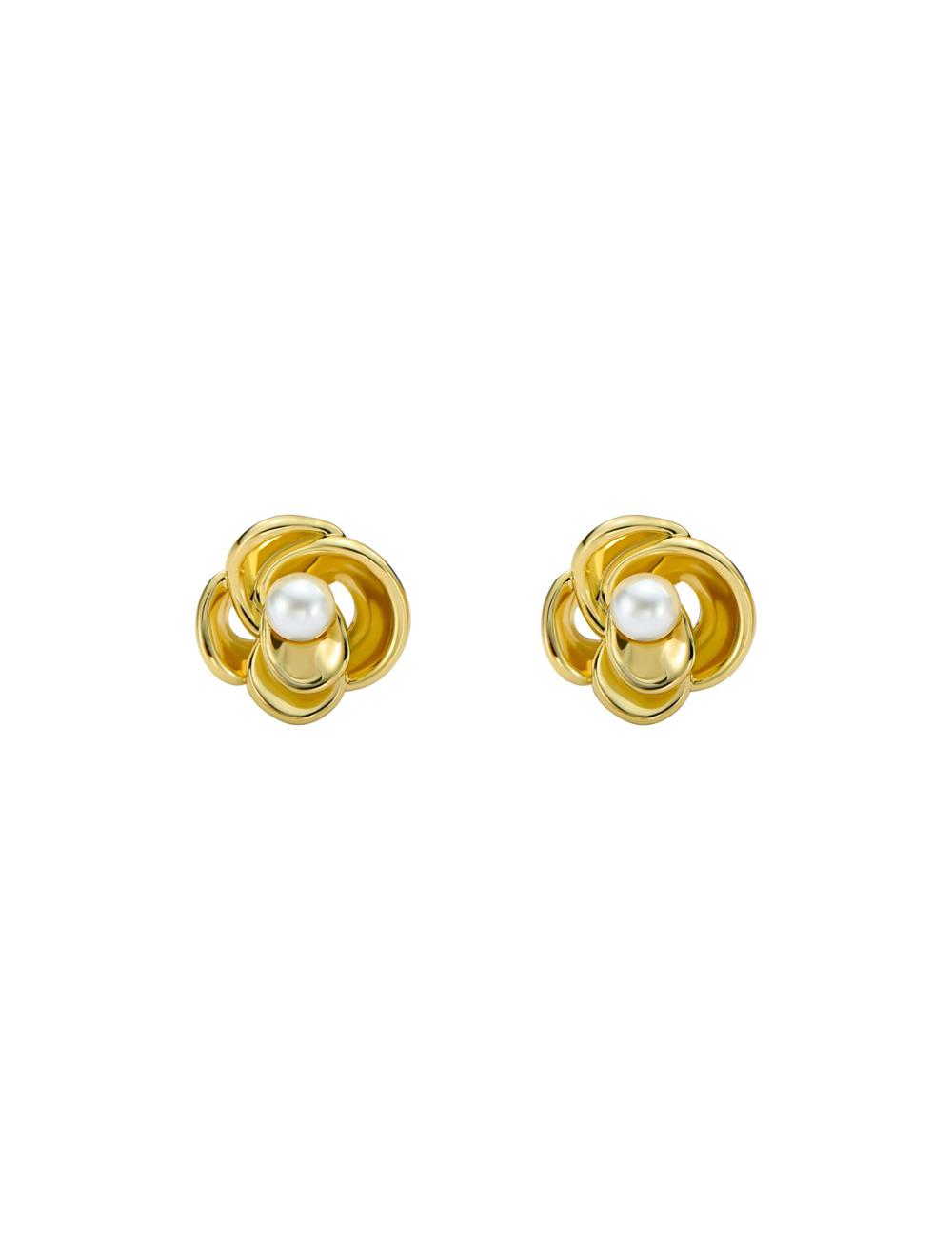 Aretes Ted Baker FLO - Pearl Flower Stud Mujer Doradas | WZOH-40516