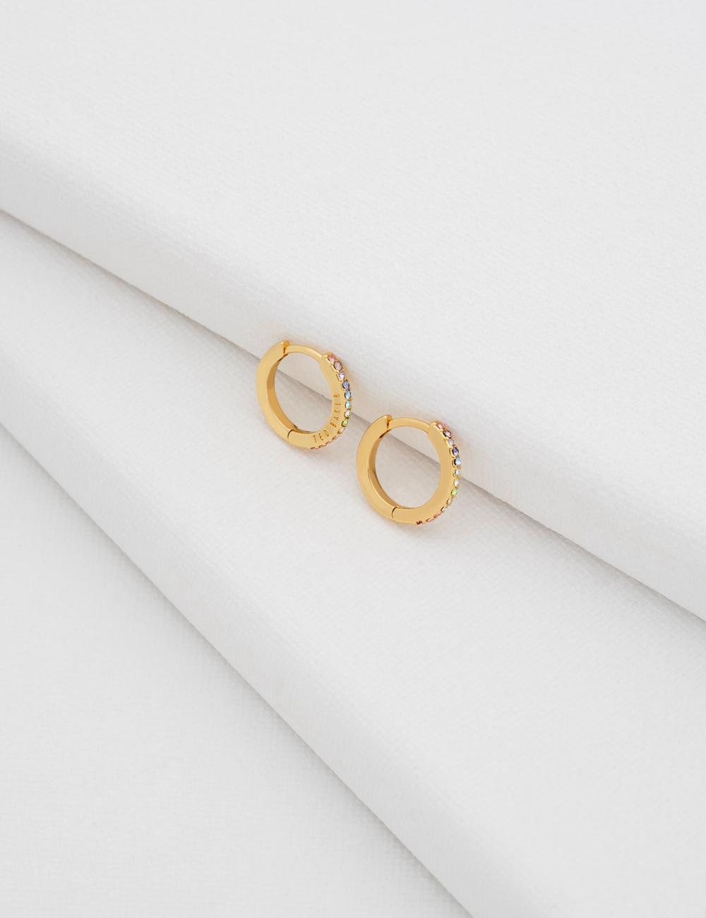 Aretes Ted Baker HEPLIE - Crystal Huggie Hoop Mujer Multicol | HIMR-79560