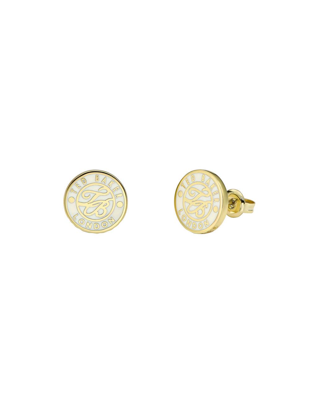Aretes Ted Baker MONLIA - Monogram Logo Stud Mujer Doradas | QMLO-12875