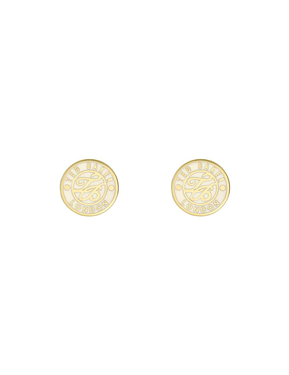 Aretes Ted Baker MONLIA - Monogram Logo Stud Mujer Doradas | QMLO-12875