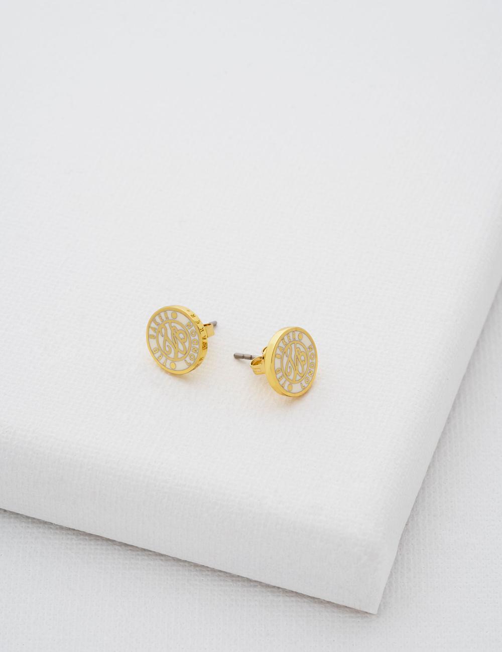 Aretes Ted Baker MONLIA - Monogram Logo Stud Mujer Doradas | QMLO-12875