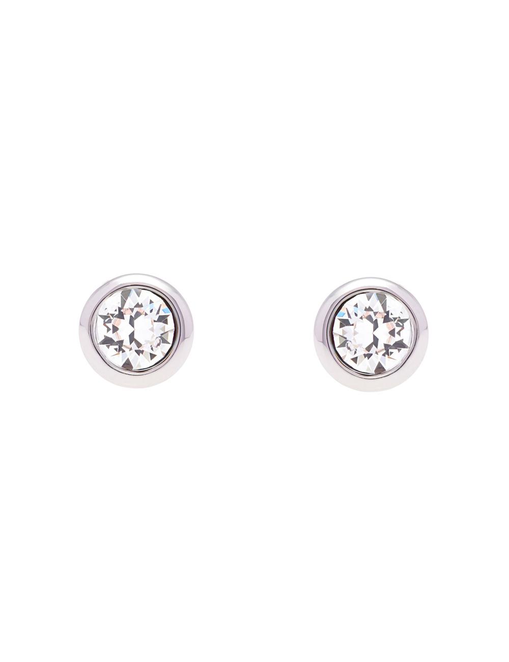 Aretes Ted Baker SINAA - Solitaire Crystal Stud Mujer Plateadas | WHPZ-30194