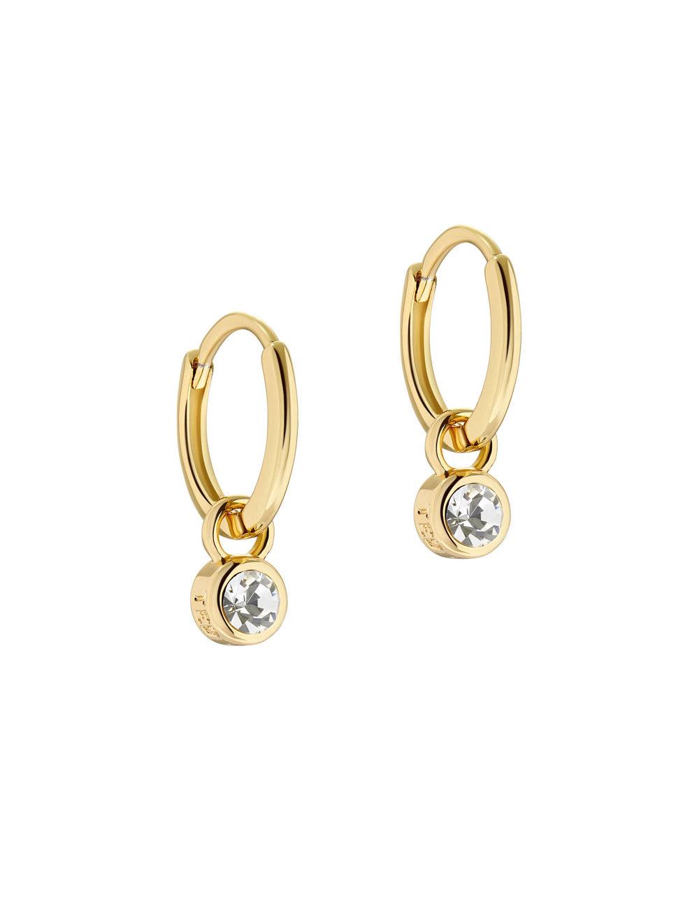 Aretes Ted Baker SINALAA - Crystal Pendant Huggie Mujer Doradas | MUKV-35849