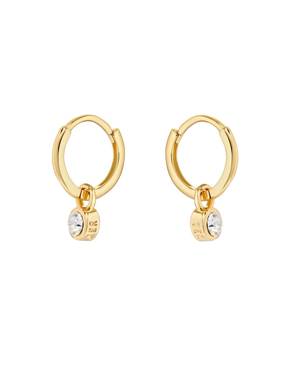 Aretes Ted Baker SINALAA - Crystal Pendant Huggie Mujer Doradas | MUKV-35849