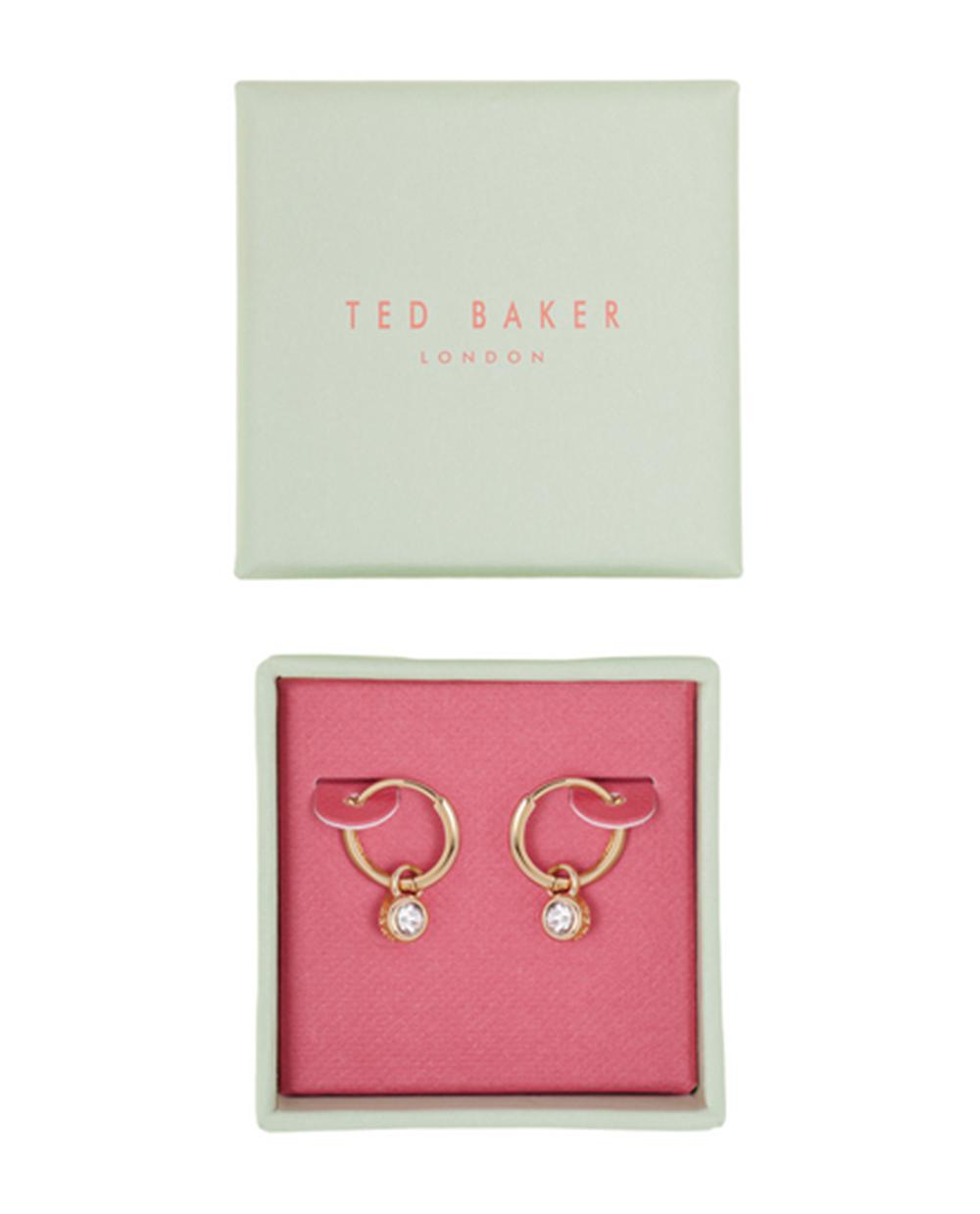 Aretes Ted Baker SINALAA - Crystal Pendant Huggie Mujer Doradas | MUKV-35849