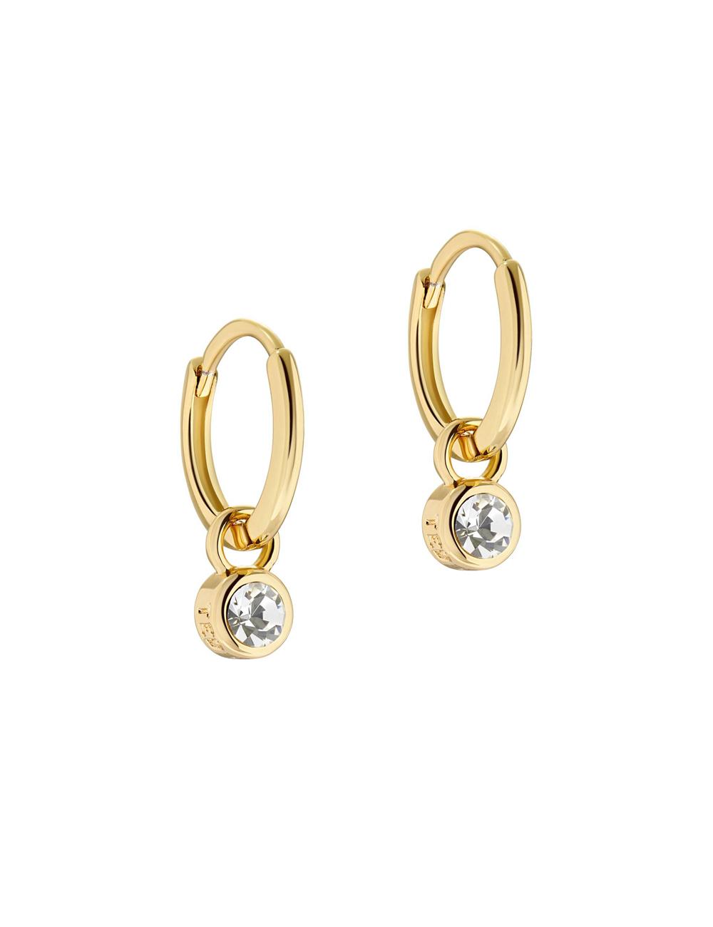 Aretes Ted Baker SINALAA - Crystal Pendant Huggie Mujer Doradas | MUKV-35849