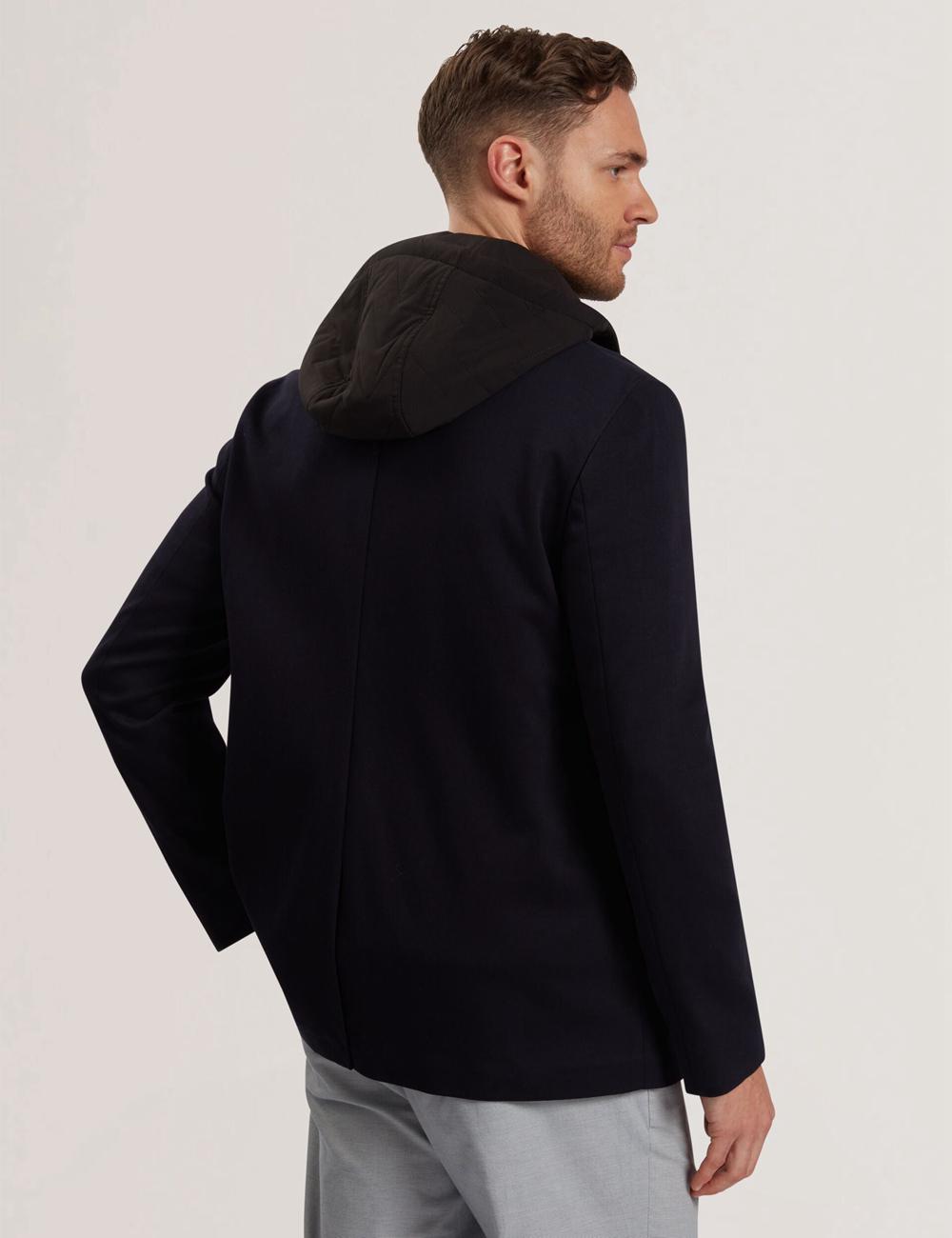 Blazers Ted Baker ASHB - Jersey Blazer With Zip-Up Hooded Liner Hombre Azul Marino | HMEO-07368