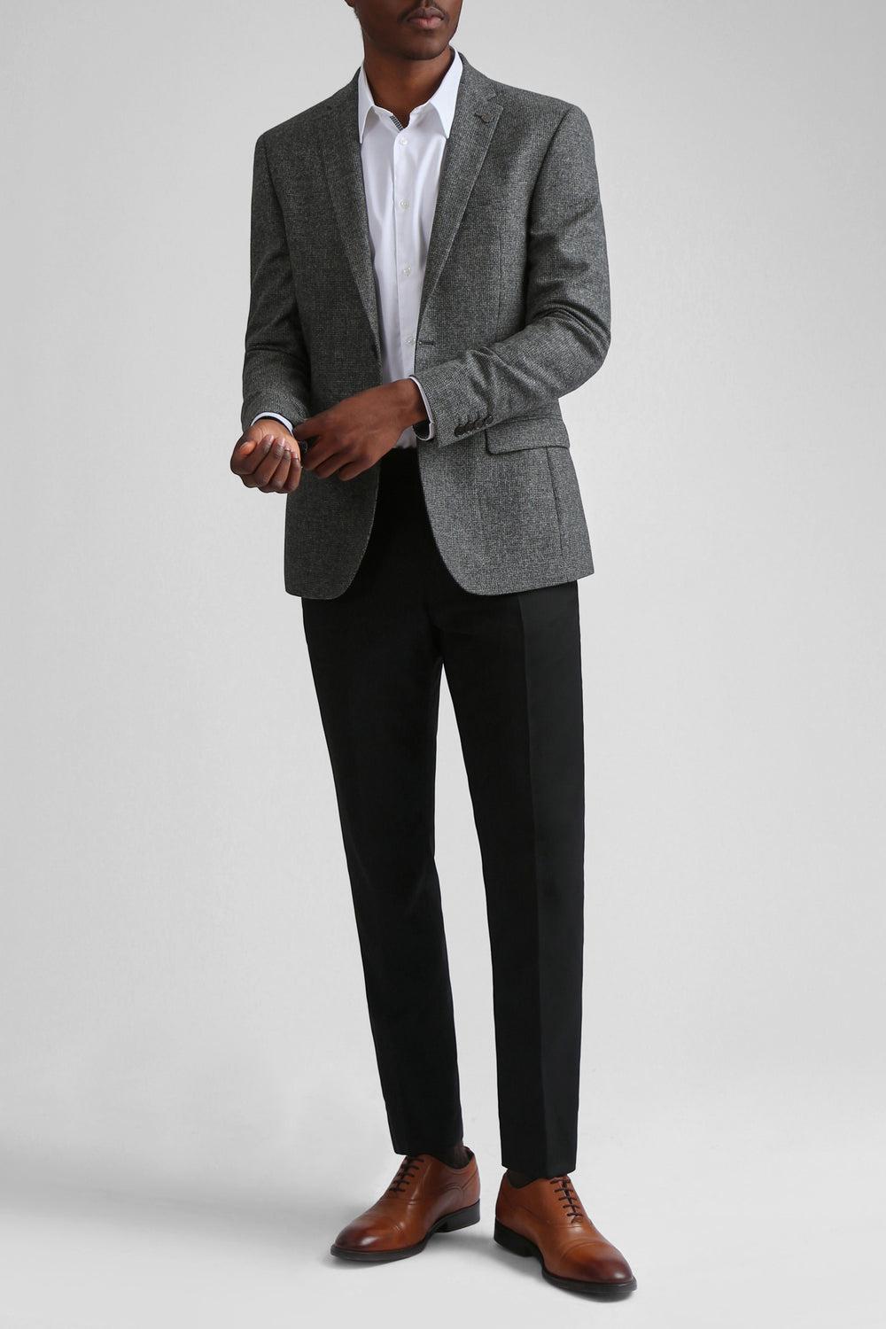Blazers Ted Baker ASOJS - Puppytooth Check Slim Fit Hombre Charcoal | TEGM-57189