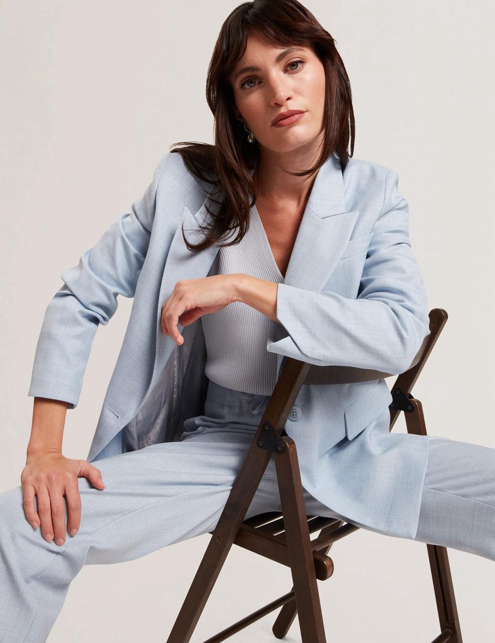 Blazers Ted Baker CARNI - Relaxed Tailored Single Breasted Mujer Azules | JSXV-81253