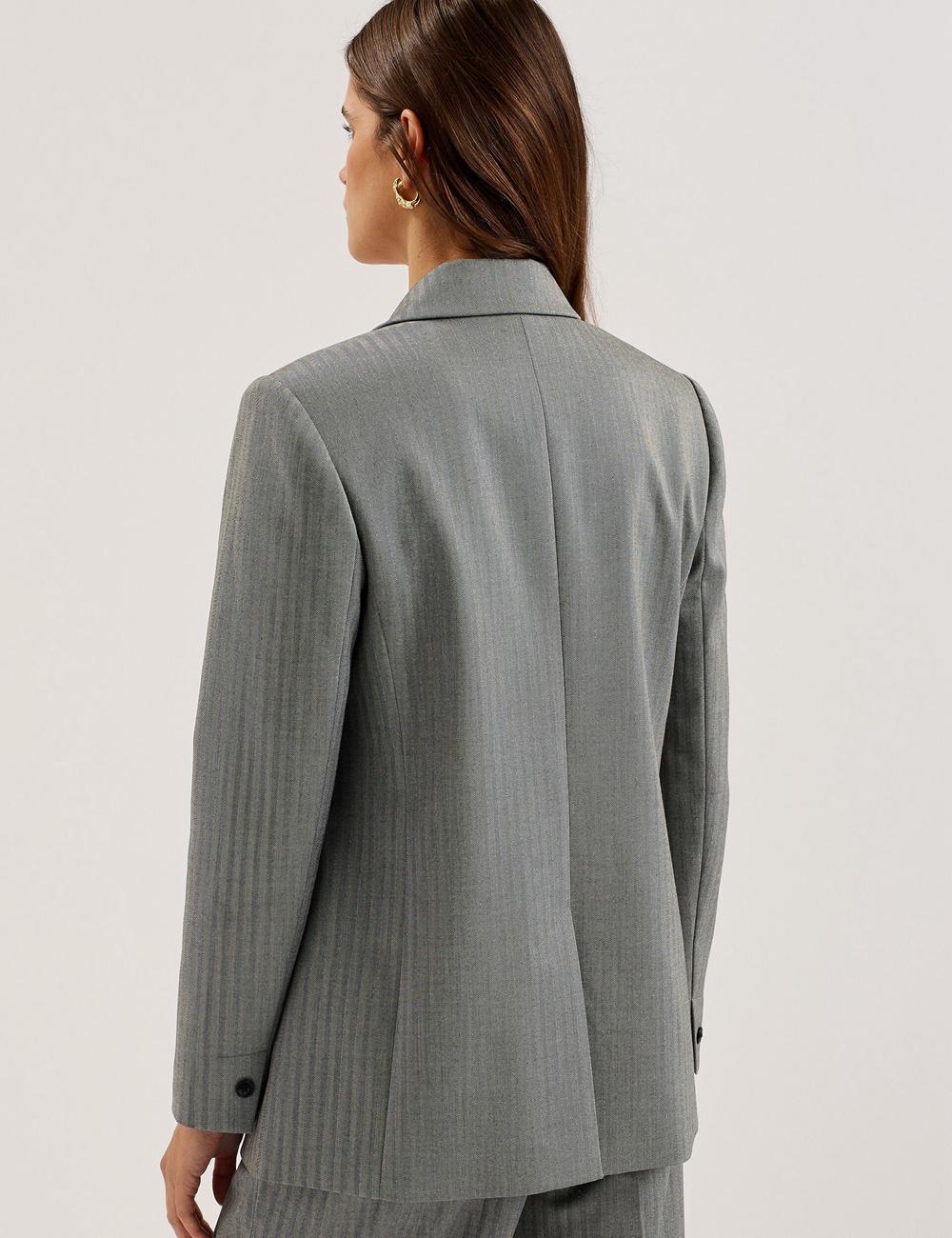 Blazers Ted Baker KOA - Oversized Herringbone Single Breasted Mujer Gris | CHJM-98542