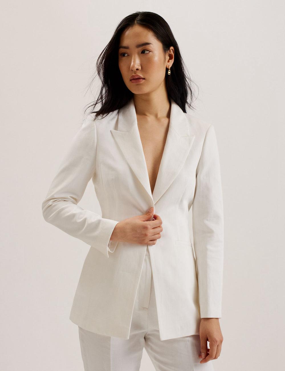 Blazers Ted Baker MUSUB - Tailored with Faux Pockets Mujer Blancas | GMIJ-08497