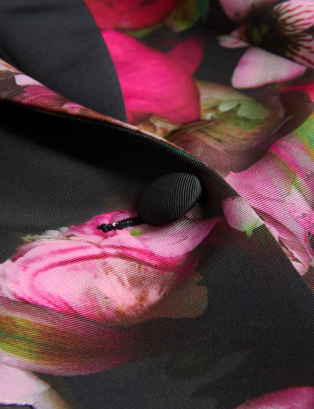 Blazers Ted Baker OKUNI - Fitted Floral Print Tailored Mujer Negras | EPLT-59430