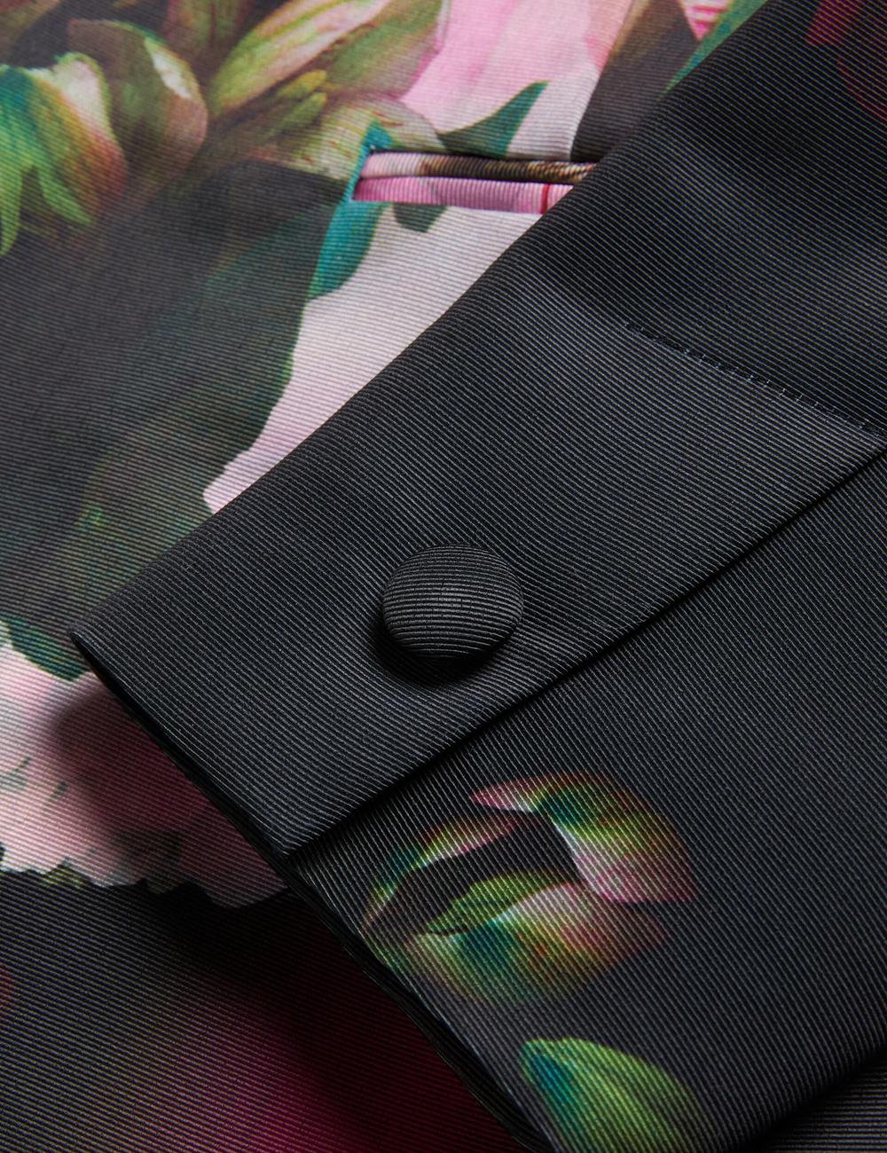 Blazers Ted Baker OKUNI - Fitted Floral Print Tailored Mujer Negras | EPLT-59430