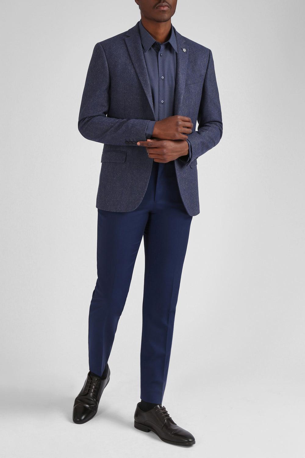 Blazers Ted Baker TIANJS - Textured Wool Blend Tailored Hombre Azules | UCXJ-68913