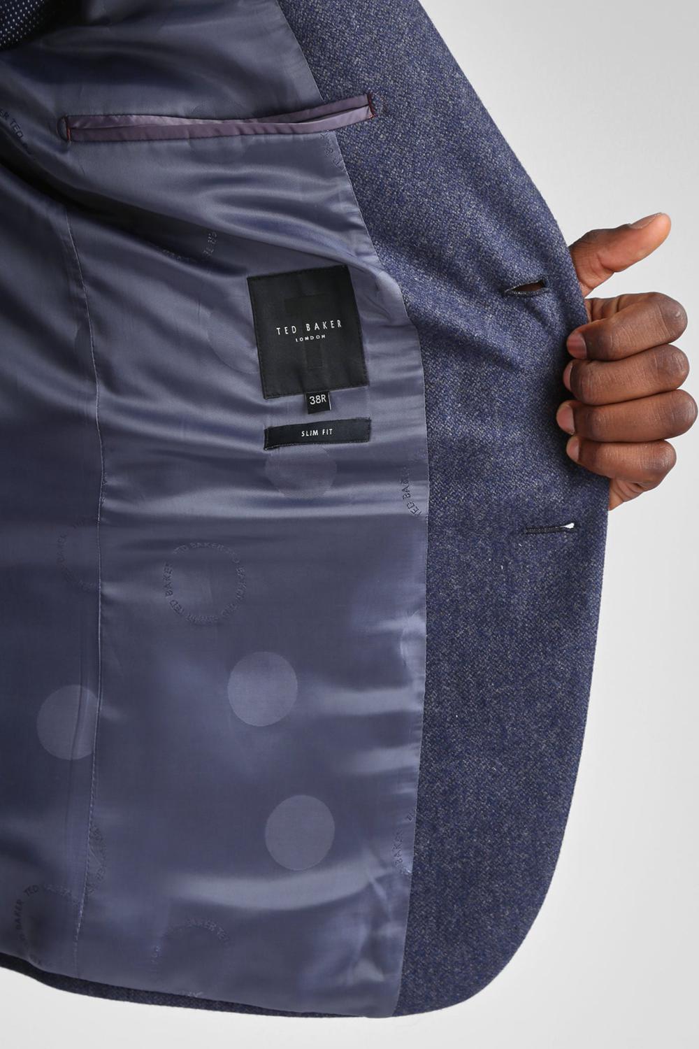 Blazers Ted Baker TIANJS - Textured Wool Blend Tailored Hombre Azules | UCXJ-68913