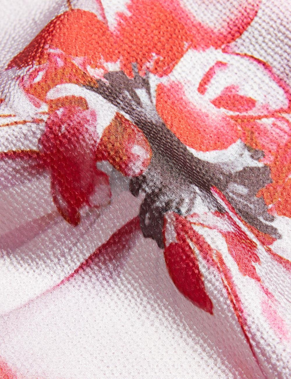 Blusa Ted Baker KOHANA - Floral Satin High Neck Sleeveless Top Mujer Rojas | ETOL-67931