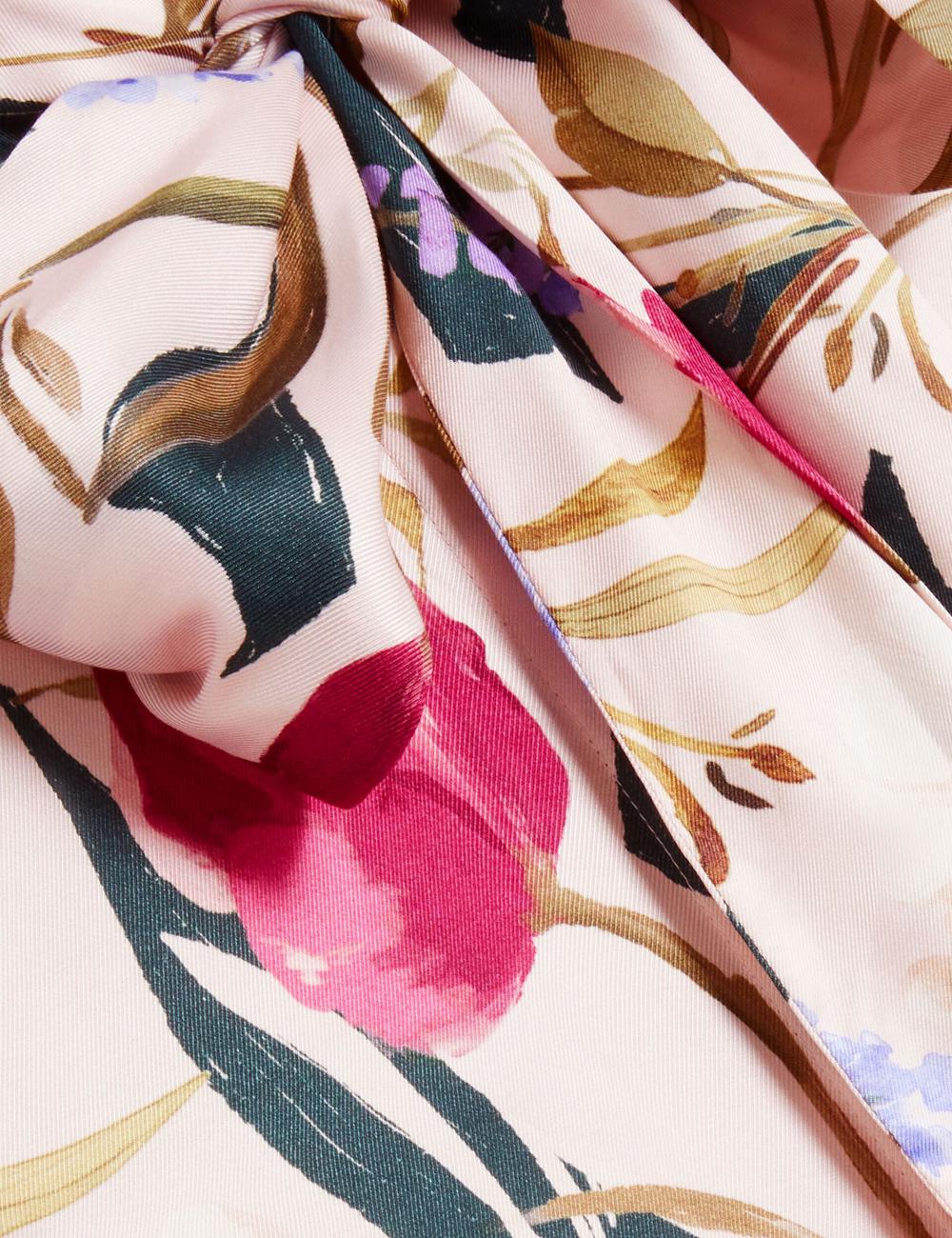 Blusa Ted Baker LEEYAA - Floral Print Neck Longline Mujer Rosas | MUPD-28501