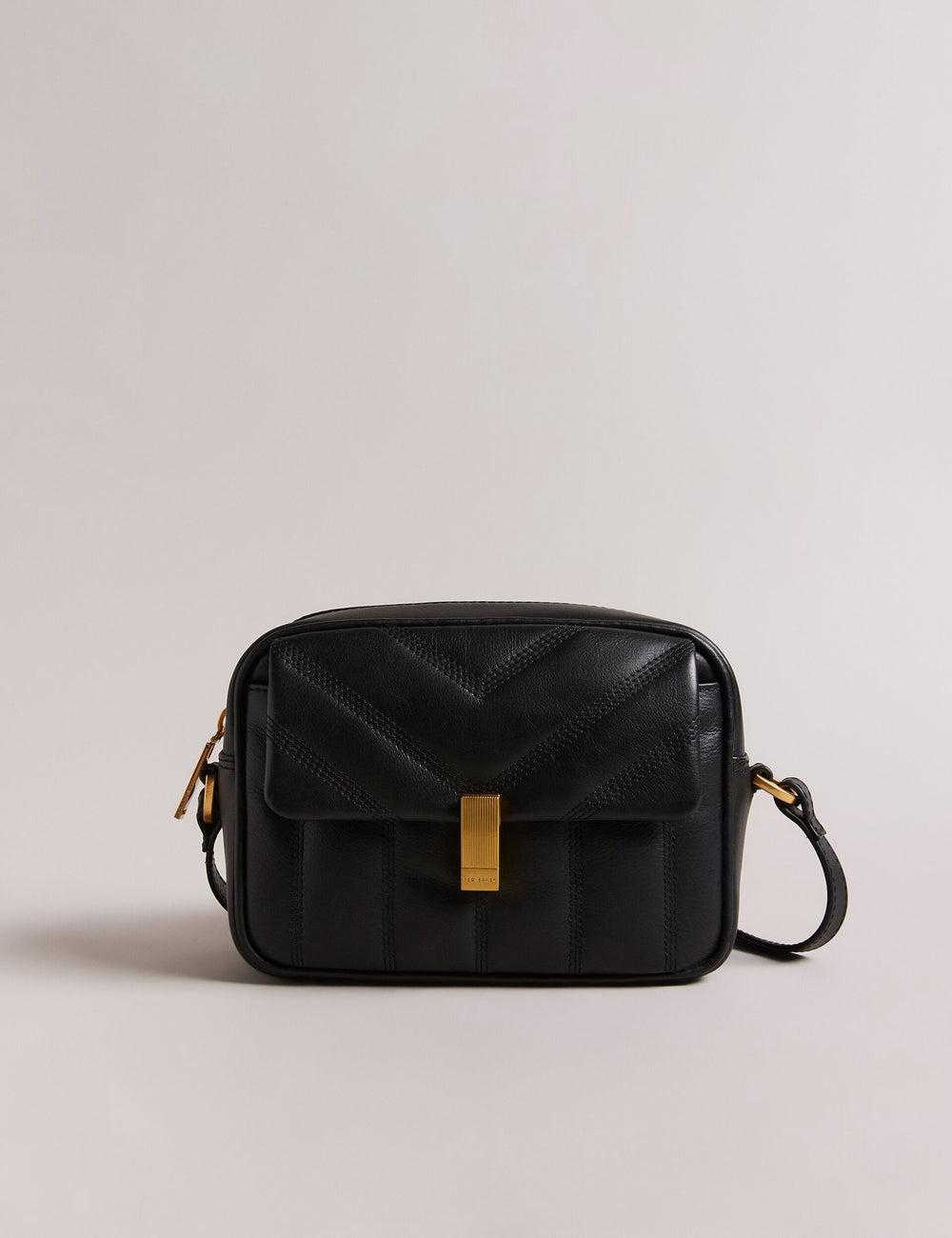Bolsa De Hombro Ted Baker AYALILY - Quilted Leather Camera With Front Pocket Mujer Negras | HZLQ-14570