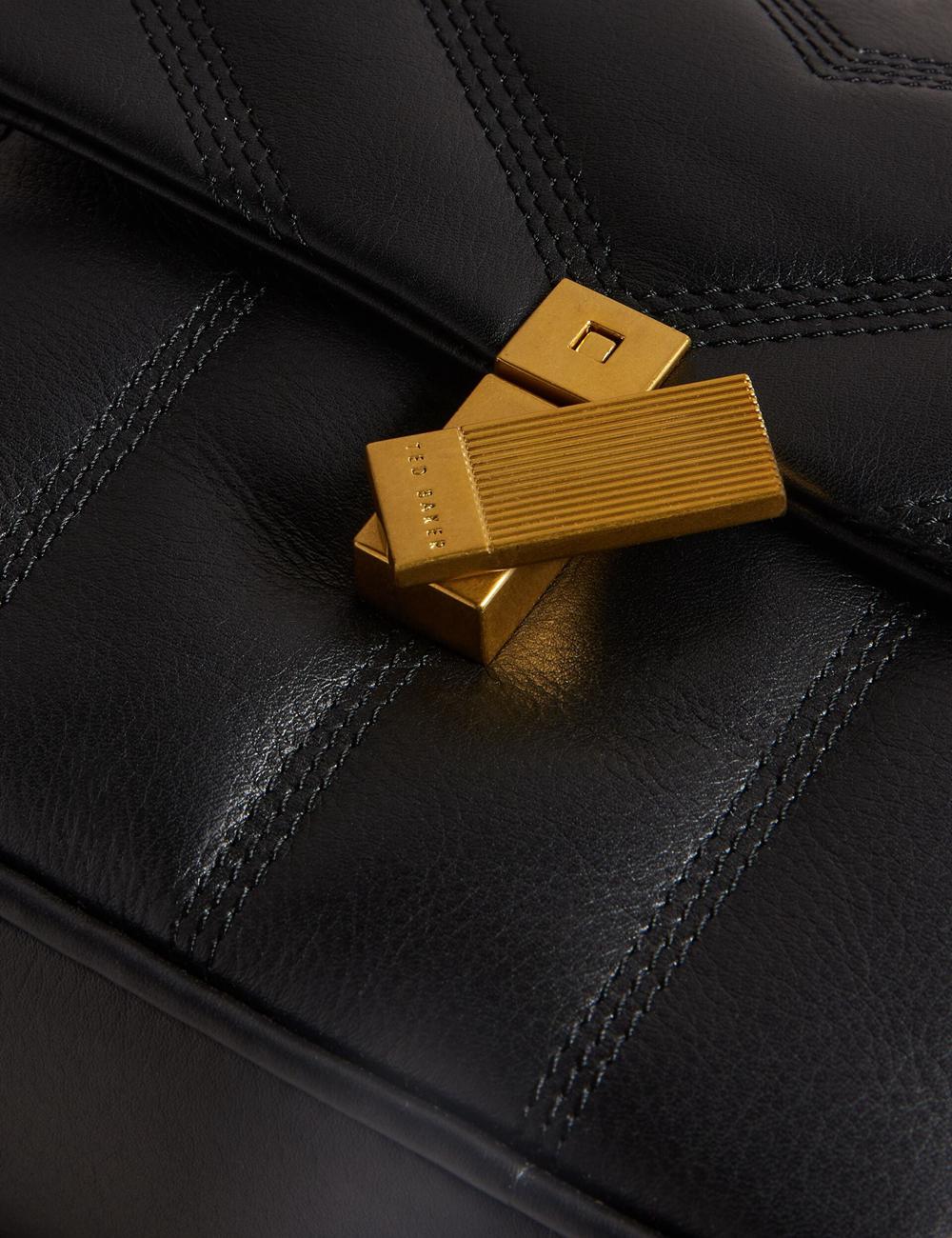 Bolsa De Hombro Ted Baker AYALILY - Quilted Leather Camera With Front Pocket Mujer Negras | HZLQ-14570