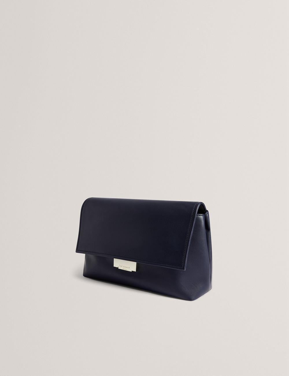 Bolsa De Hombro Ted Baker DEMAE - Leather Fold Over Chain Mujer Azul Marino | VUYG-56238