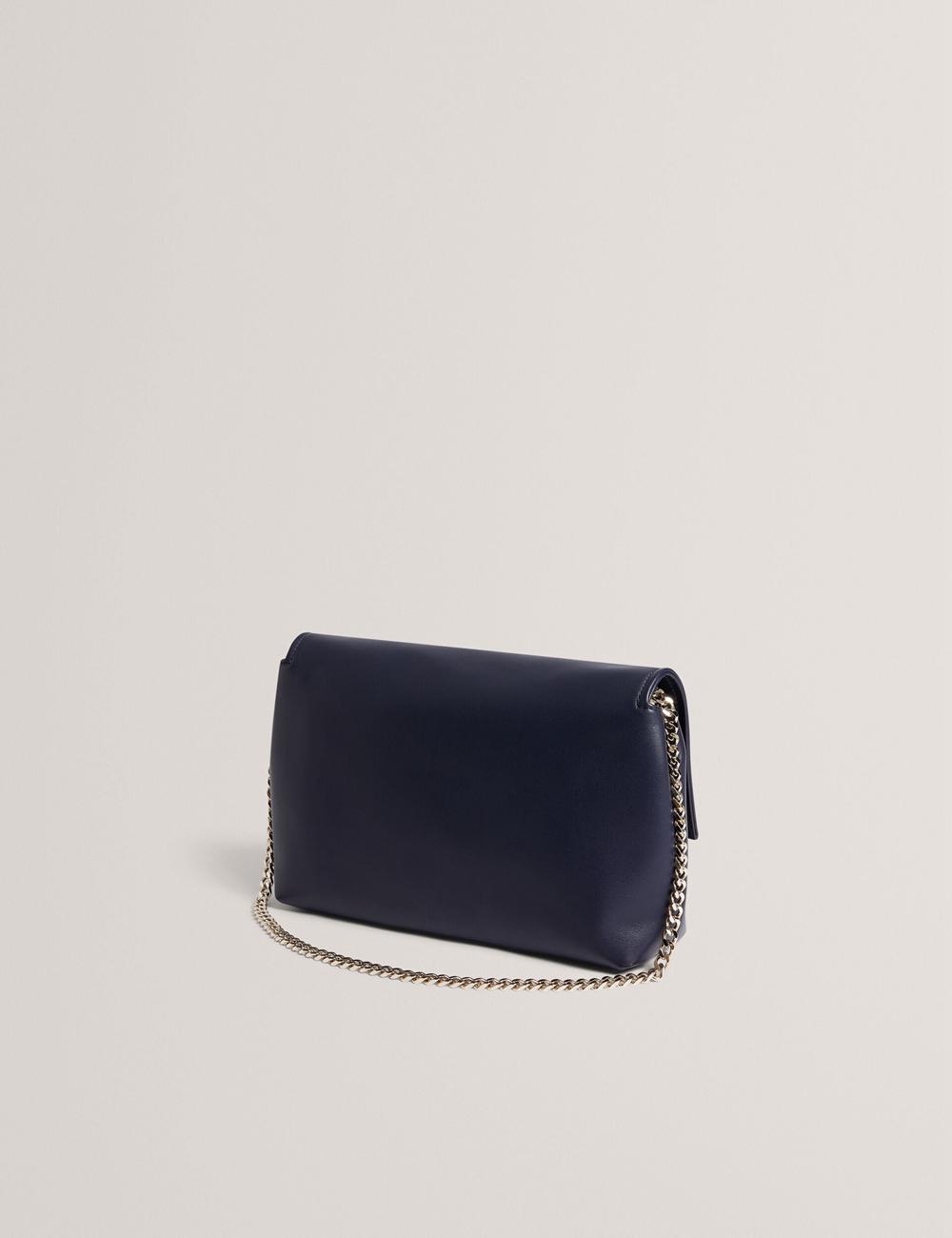 Bolsa De Hombro Ted Baker DEMAE - Leather Fold Over Chain Mujer Azul Marino | VUYG-56238