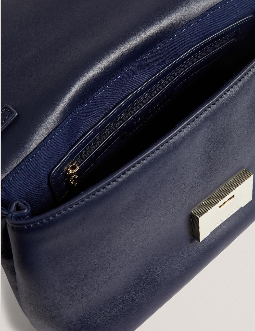Bolsa De Hombro Ted Baker DEMAE - Leather Fold Over Chain Mujer Azul Marino | VUYG-56238