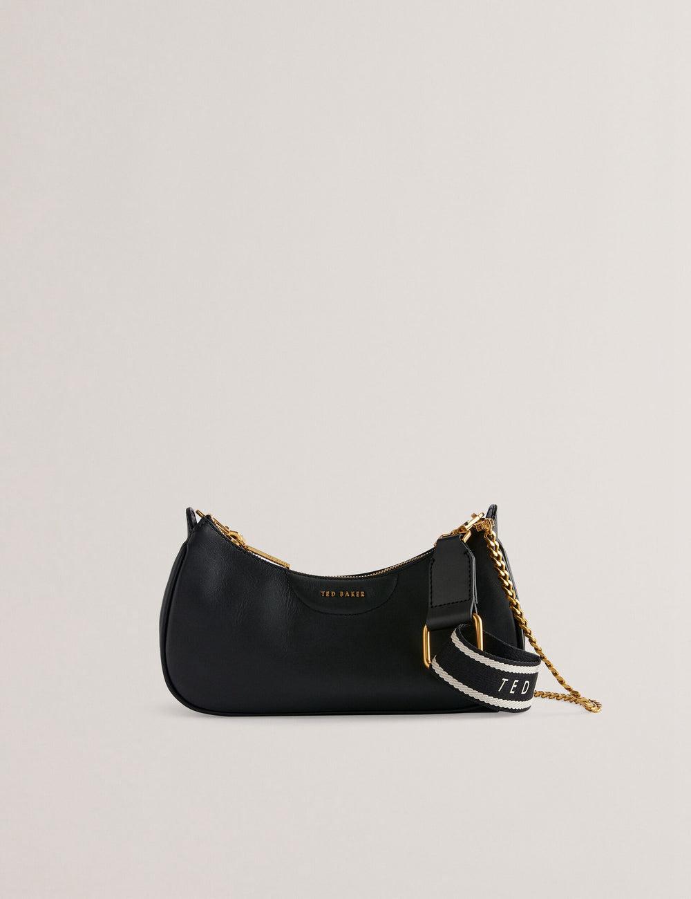 Bolsa De Hombro Ted Baker ESSIY - Leatheruette With Webbing Strap Mujer Negras | TJQR-09621