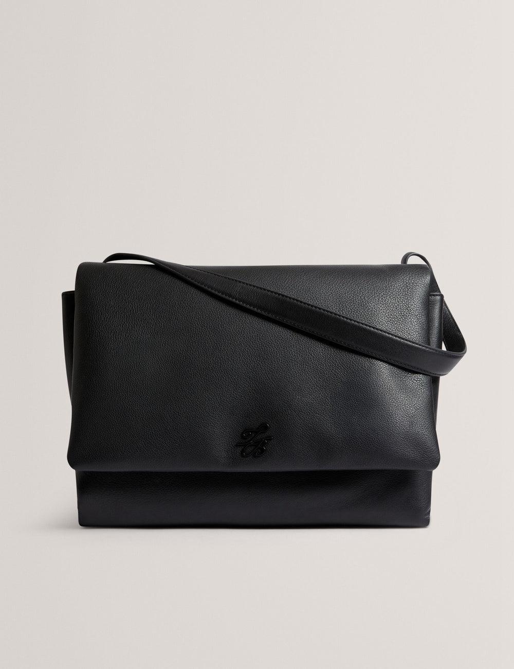 Bolsa De Hombro Ted Baker MARGOU - Padded Leather Large Fold Over Mujer Negras | HJKE-13078