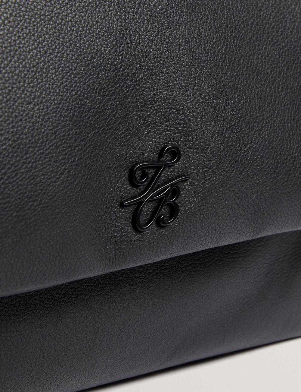 Bolsa De Hombro Ted Baker MARGOU - Padded Leather Large Fold Over Mujer Negras | HJKE-13078