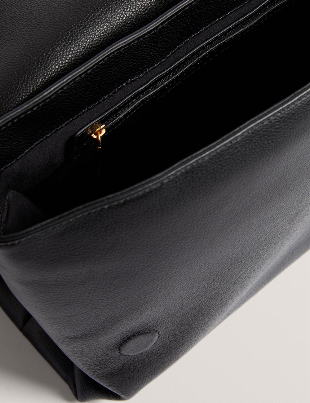 Bolsa De Hombro Ted Baker MARGOU - Padded Leather Large Fold Over Mujer Negras | HJKE-13078