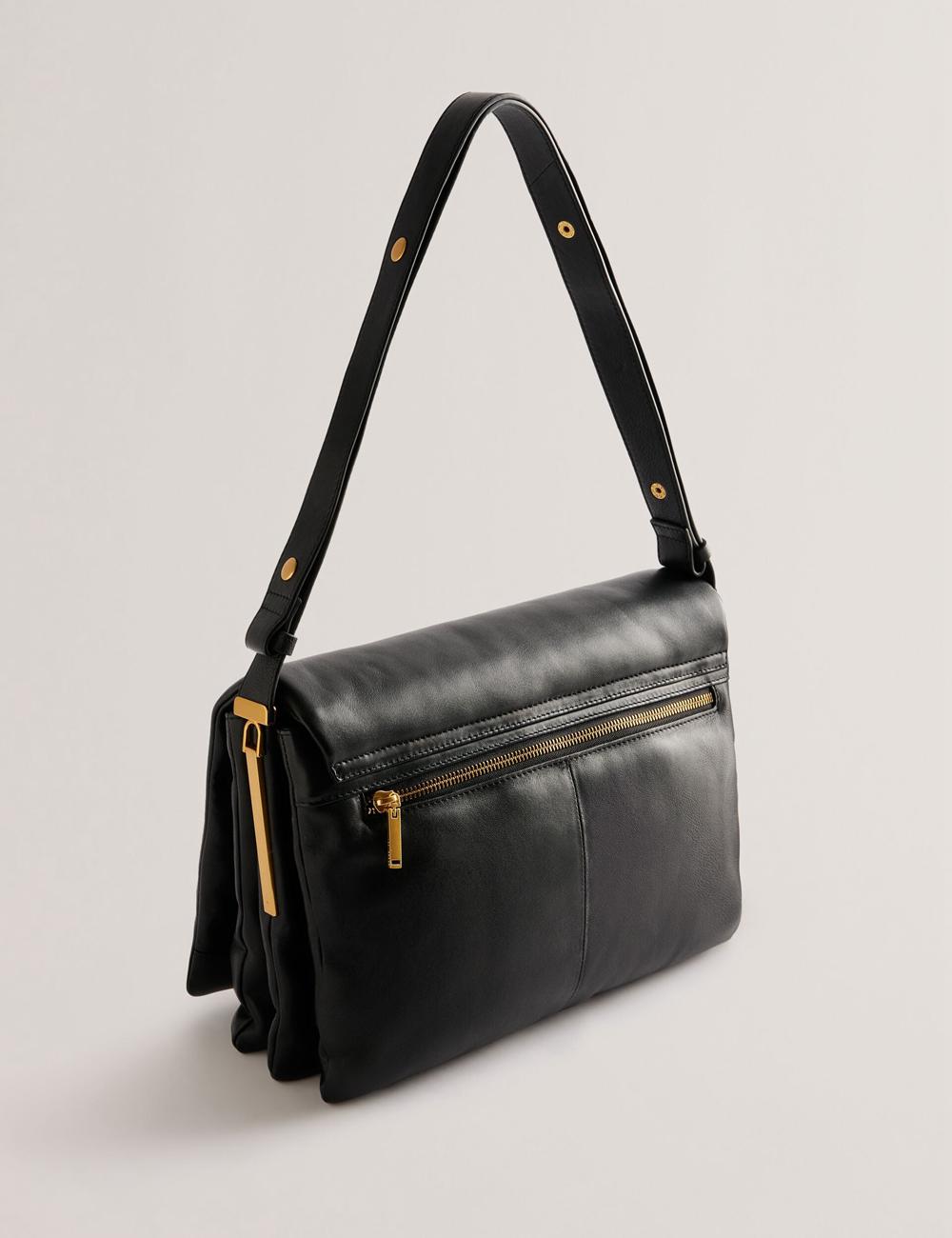 Bolsa De Hombro Ted Baker SAMILLA - Large Puffy Leather With Lock Mujer Negras | AXNJ-15824
