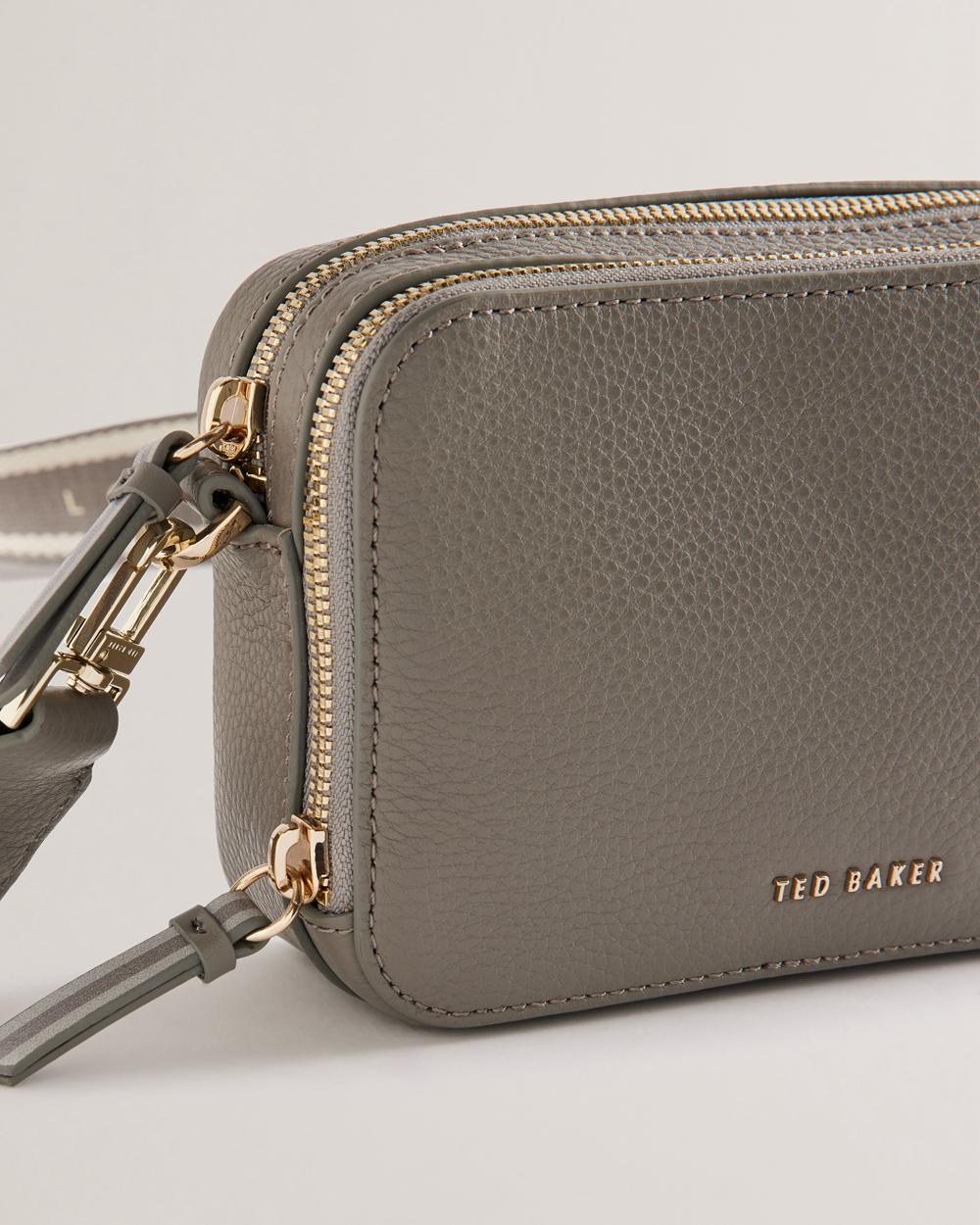 Bolsa De Hombro Ted Baker STUNNA - Mini Leather Crossbody Camera Mujer Gris | DOSK-60937
