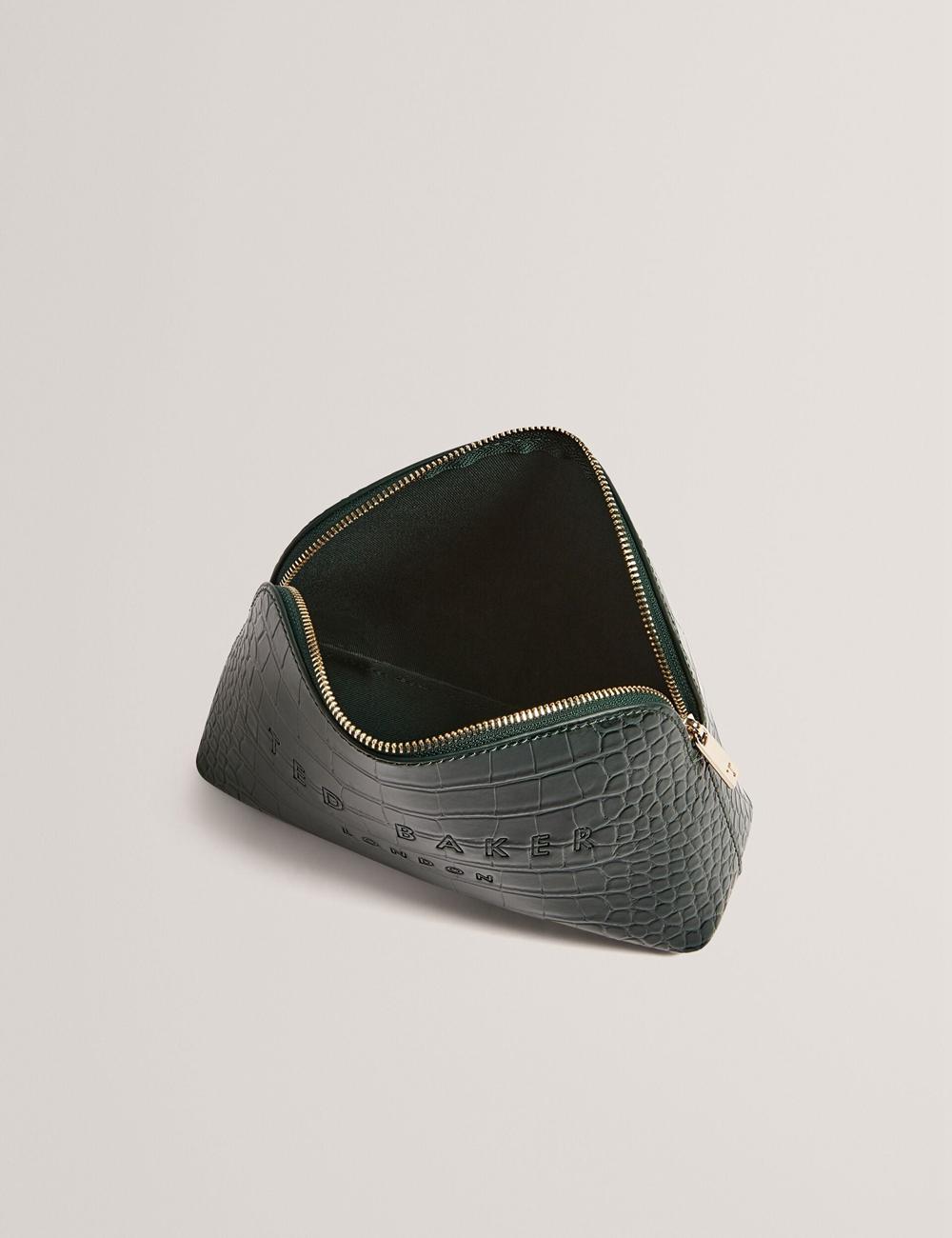 Bolsa De Maquillaje Ted Baker CROCALA - Croc Effect Faux Leather Mujer Verde | YNRF-62307