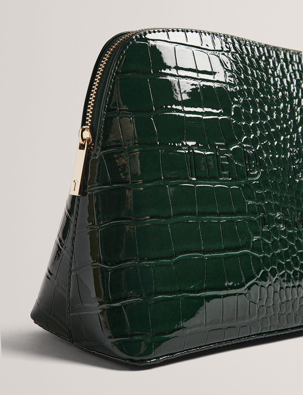 Bolsas De Aseo Ted Baker CROCANA - Croc Texture Faux Leather Mujer Verde | NFEJ-01458