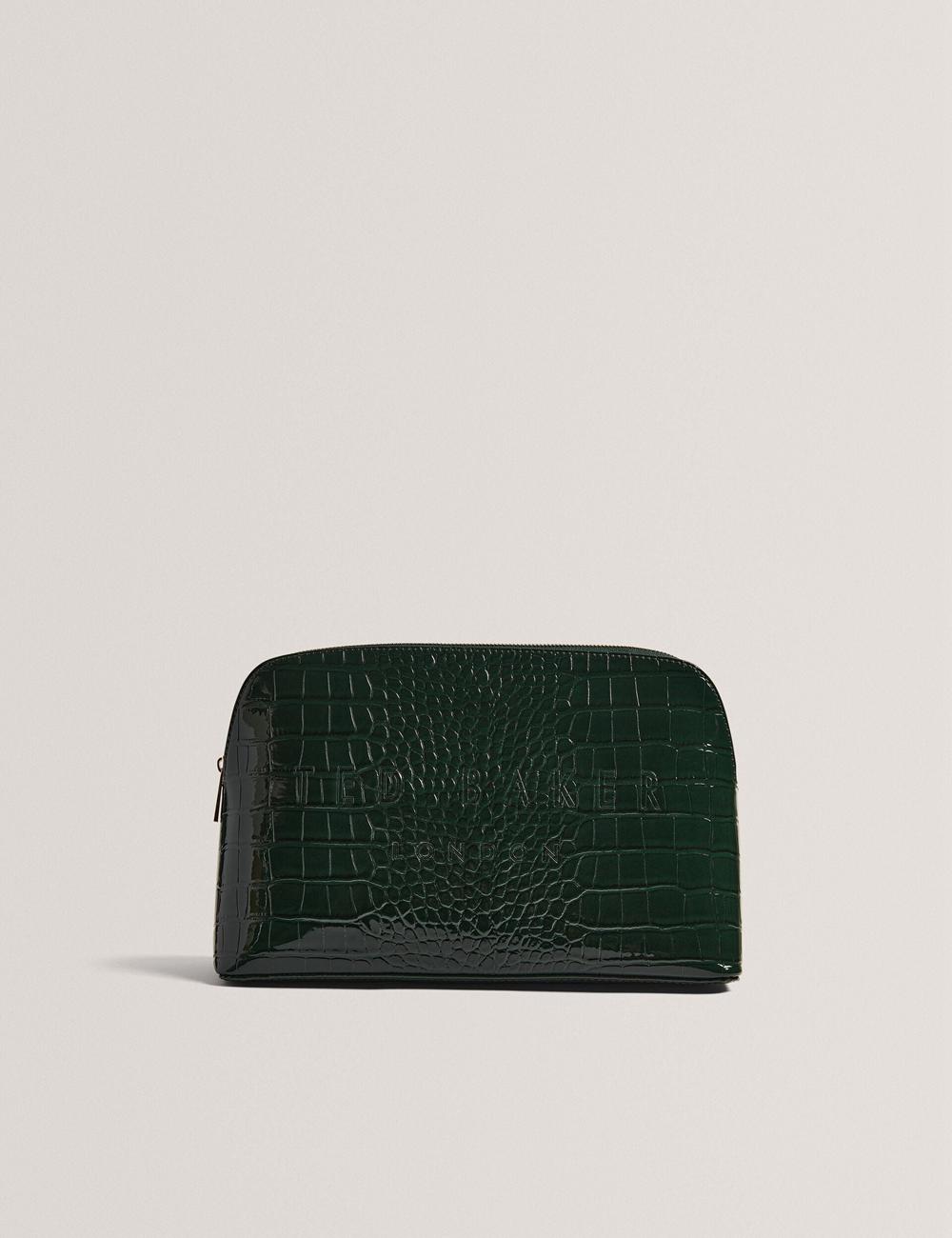 Bolsas De Aseo Ted Baker CROCANA - Croc Texture Faux Leather Mujer Verde | NFEJ-01458