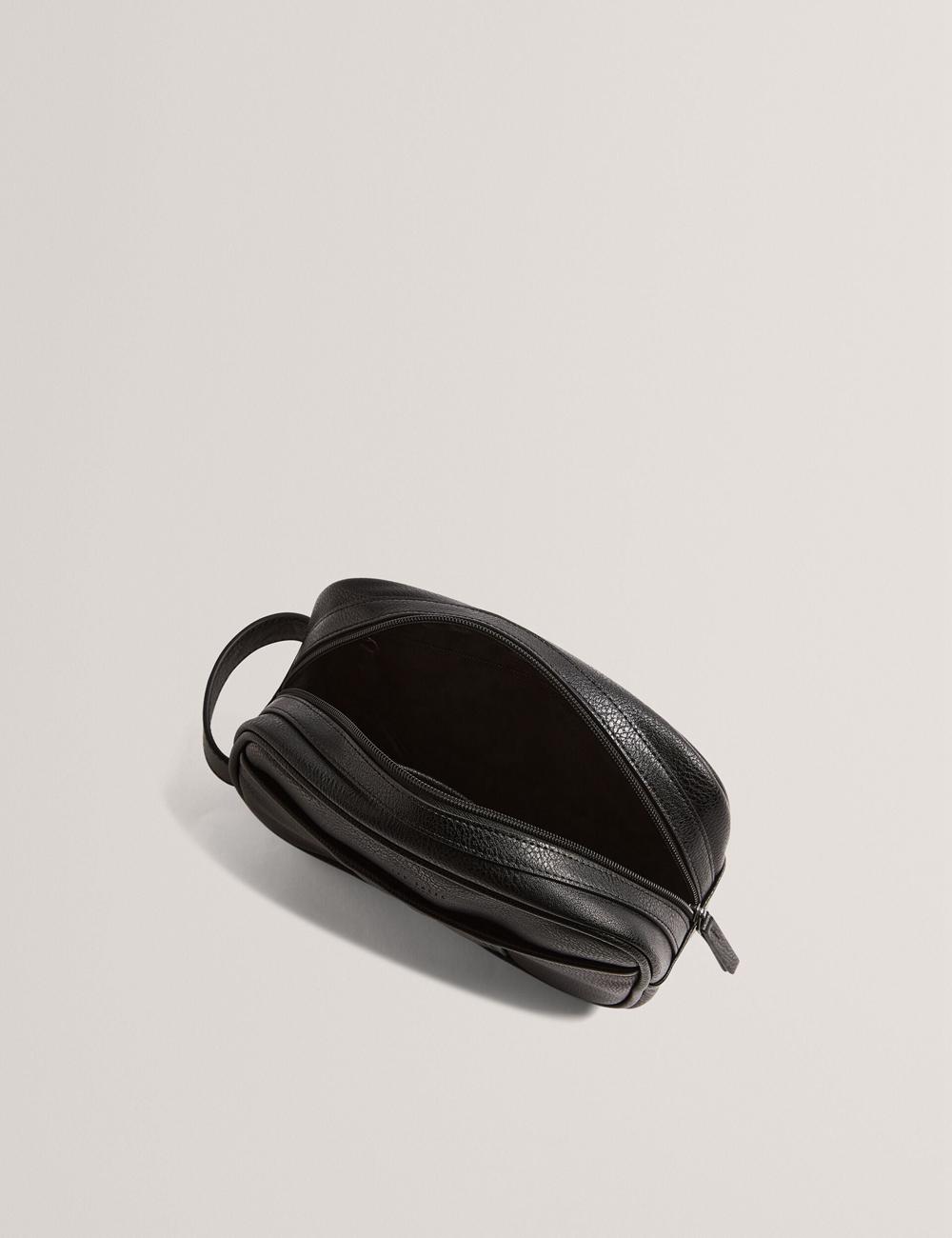 Bolsas De Aseo Ted Baker KEILAB - Faux Leather Striped Panel Hombre Negras | RMAF-24703