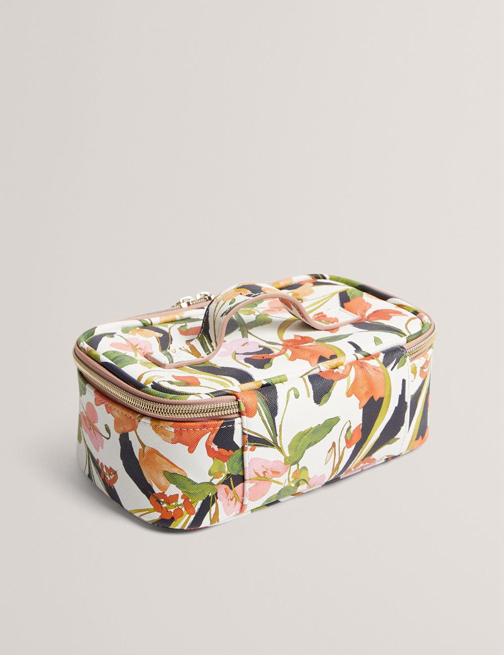 Bolsas De Aseo Ted Baker LOUIAA - Floral Printed Small Top Handle Mujer Blancas | LNGV-63871