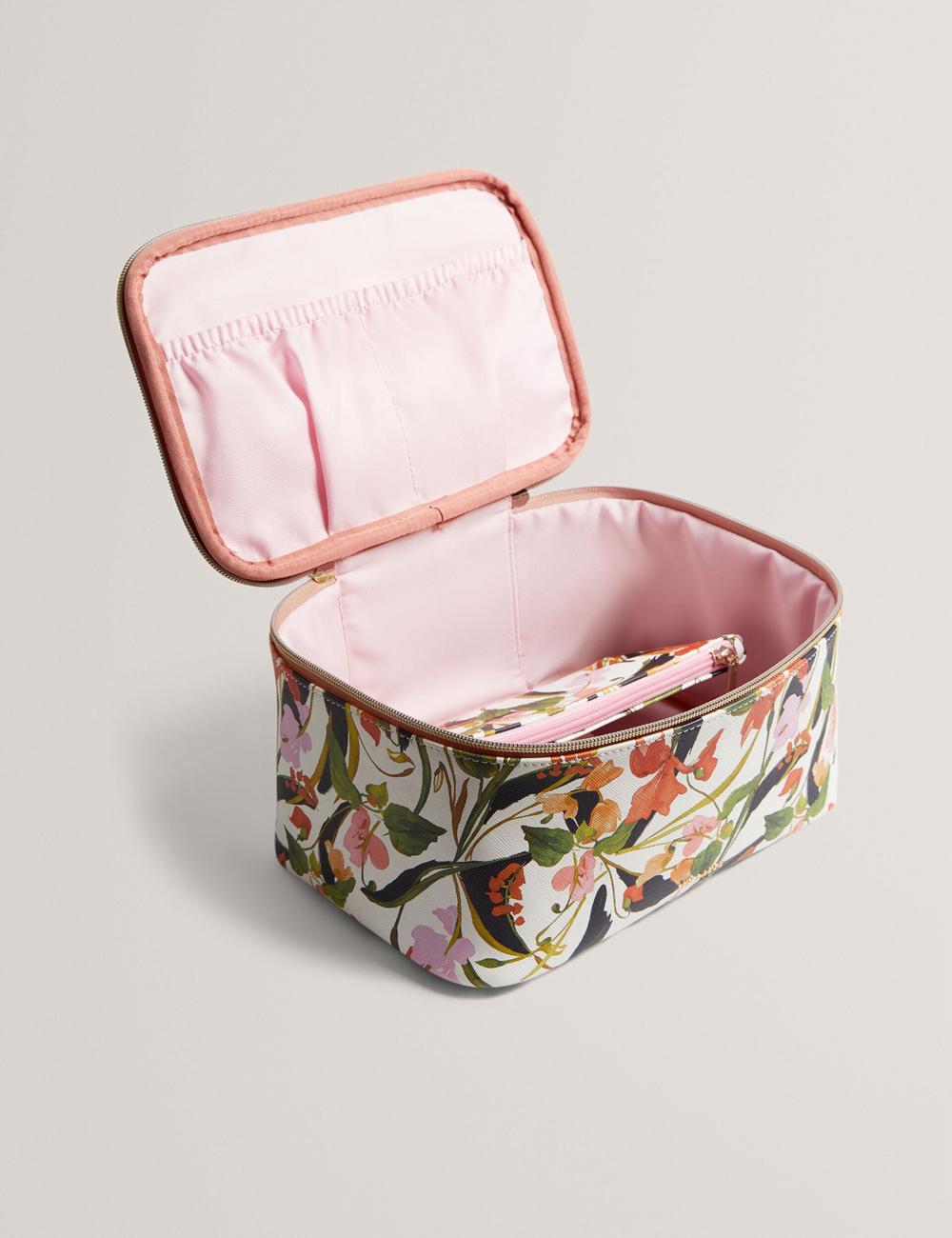 Bolsas De Aseo Ted Baker LOUISII - Floral PU Top Handle Large Mujer Blancas | TNXD-89673