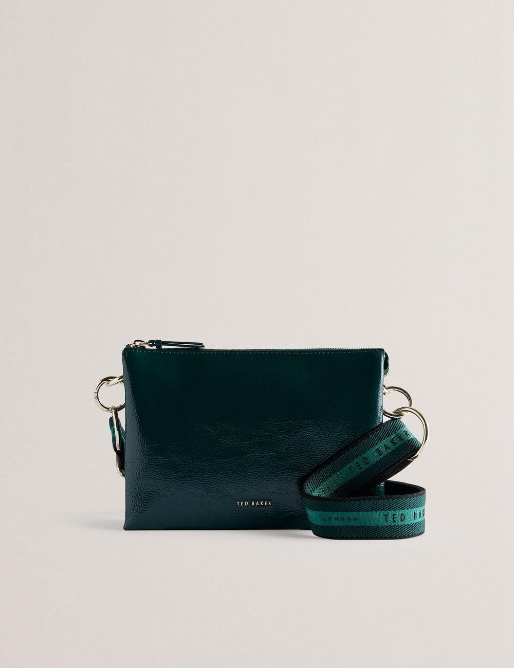 Bolsas Hombro Ted Baker DAWCEY - Crinkled Patent Leather Mujer Verde | IBPQ-75960