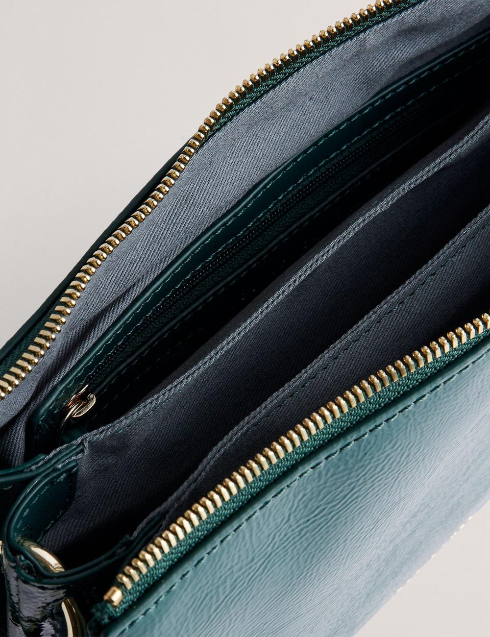 Bolsas Hombro Ted Baker DAWCEY - Crinkled Patent Leather Mujer Verde | IBPQ-75960