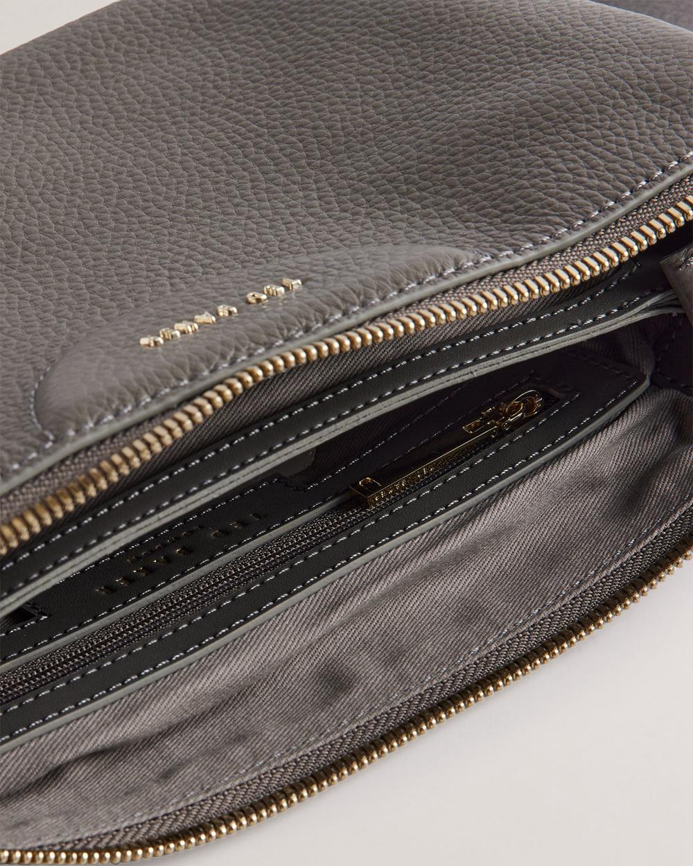 Bolsas Hombro Ted Baker ESILLE - Branded Webbing Crossbody Leather Mujer Gris | TUOQ-81359