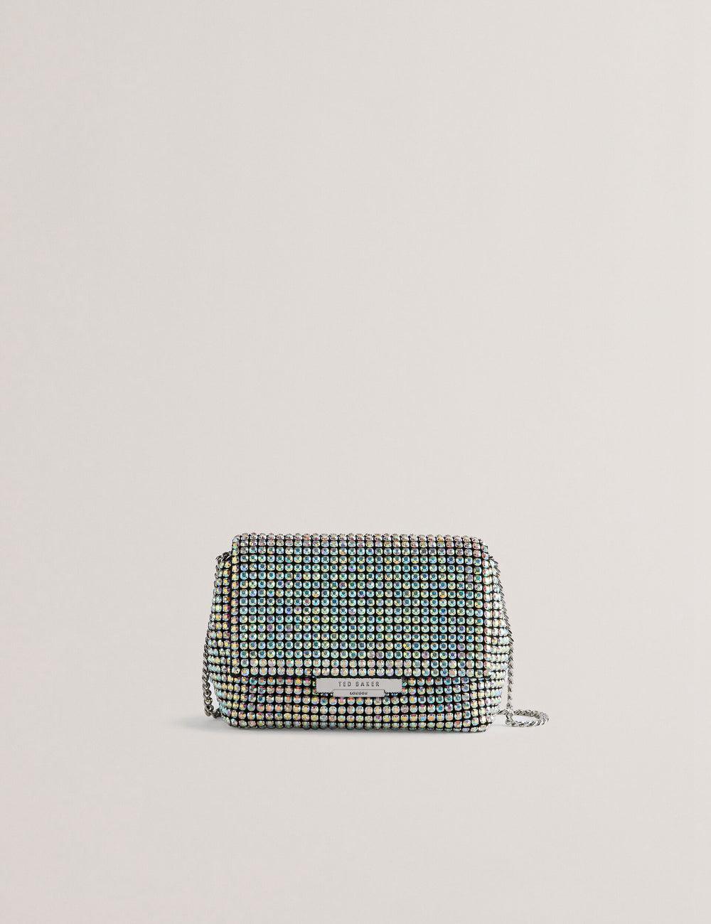 Bolsas Hombro Ted Baker GLITERS - Crystal Embellished Mini Mujer Plateadas | IMAJ-92781